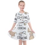 I Love Cooking Baking Utensils Knife Kids  All Frills Chiffon Dress
