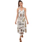 I Love Cooking Baking Utensils Knife Halter Tie Back Dress 