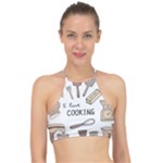 I Love Cooking Baking Utensils Knife Halter Bikini Top