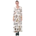 I Love Cooking Baking Utensils Knife Button Up Maxi Dress