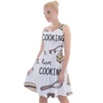 I Love Cooking Baking Utensils Knife Knee Length Skater Dress