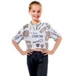 I Love Cooking Baking Utensils Knife Kids Mock Neck T-Shirt
