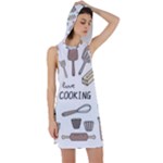 I Love Cooking Baking Utensils Knife Racer Back Hoodie Dress