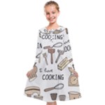 I Love Cooking Baking Utensils Knife Kids  Midi Sailor Dress