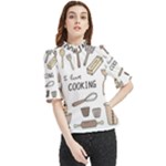 I Love Cooking Baking Utensils Knife Frill Neck Blouse