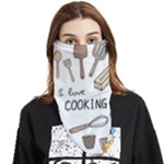 I Love Cooking Baking Utensils Knife Face Covering Bandana (Triangle)