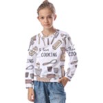 I Love Cooking Baking Utensils Knife Kids  Long Sleeve T-Shirt with Frill 