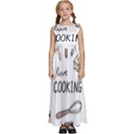 I Love Cooking Baking Utensils Knife Kids  Satin Sleeveless Maxi Dress