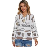 I Love Cooking Baking Utensils Knife Women s Long Sleeve Button Up Shirt