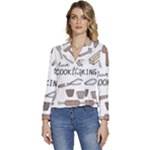 I Love Cooking Baking Utensils Knife Women s Long Sleeve Revers Collar Cropped Jacket