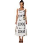 I Love Cooking Baking Utensils Knife Square Neckline Tiered Midi Dress