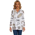 I Love Cooking Baking Utensils Knife Long Sleeve Drawstring Hooded Top