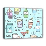 Drinks Cocktails Doodle Coffee Canvas 16  x 12  (Stretched)