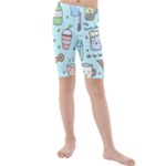 Drinks Cocktails Doodle Coffee Kids  Mid Length Swim Shorts