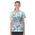 Drinks Cocktails Doodle Coffee Women s Sport Mesh T-Shirt