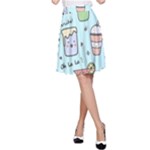 Drinks Cocktails Doodle Coffee A-Line Skirt