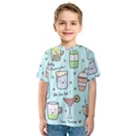 Drinks Cocktails Doodle Coffee Kids  Sport Mesh T-Shirt