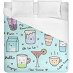 Drinks Cocktails Doodle Coffee Duvet Cover (King Size)