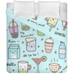 Drinks Cocktails Doodle Coffee Duvet Cover Double Side (California King Size)