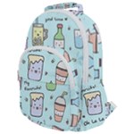 Drinks Cocktails Doodle Coffee Rounded Multi Pocket Backpack