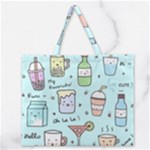 Drinks Cocktails Doodle Coffee Zipper Large Tote Bag