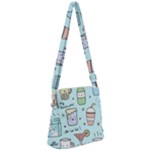 Drinks Cocktails Doodle Coffee Zipper Messenger Bag