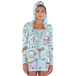 Drinks Cocktails Doodle Coffee Long Sleeve Hooded T-shirt