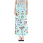 Drinks Cocktails Doodle Coffee Full Length Maxi Skirt
