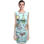 Drinks Cocktails Doodle Coffee Classic Sleeveless Midi Dress