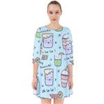 Drinks Cocktails Doodle Coffee Smock Dress