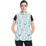 Drinks Cocktails Doodle Coffee Women s Puffer Vest