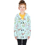 Drinks Cocktails Doodle Coffee Kids  Double Breasted Button Coat