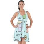 Drinks Cocktails Doodle Coffee Show Some Back Chiffon Dress