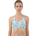 Drinks Cocktails Doodle Coffee Back Web Sports Bra