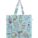 Drinks Cocktails Doodle Coffee Canvas Travel Bag