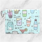 Drinks Cocktails Doodle Coffee Canvas Cosmetic Bag (XL)