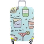 Drinks Cocktails Doodle Coffee Luggage Cover (Large)