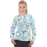 Drinks Cocktails Doodle Coffee Women s Overhead Hoodie