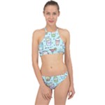 Drinks Cocktails Doodle Coffee Halter Bikini Set