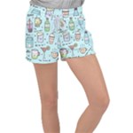 Drinks Cocktails Doodle Coffee Women s Velour Lounge Shorts