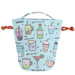 Drinks Cocktails Doodle Coffee Drawstring Bucket Bag