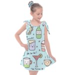 Drinks Cocktails Doodle Coffee Kids  Tie Up Tunic Dress
