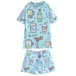 Drinks Cocktails Doodle Coffee Kids  Swim T-Shirt and Shorts Set