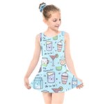 Drinks Cocktails Doodle Coffee Kids  Skater Dress Swimsuit