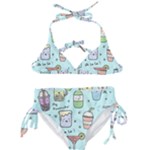 Drinks Cocktails Doodle Coffee Kids  Classic Bikini Set