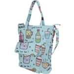 Drinks Cocktails Doodle Coffee Shoulder Tote Bag