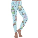 Drinks Cocktails Doodle Coffee Kids  Lightweight Velour Classic Yoga Leggings
