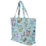 Drinks Cocktails Doodle Coffee Zip Up Canvas Bag