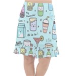 Drinks Cocktails Doodle Coffee Fishtail Chiffon Skirt