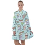 Drinks Cocktails Doodle Coffee All Frills Chiffon Dress